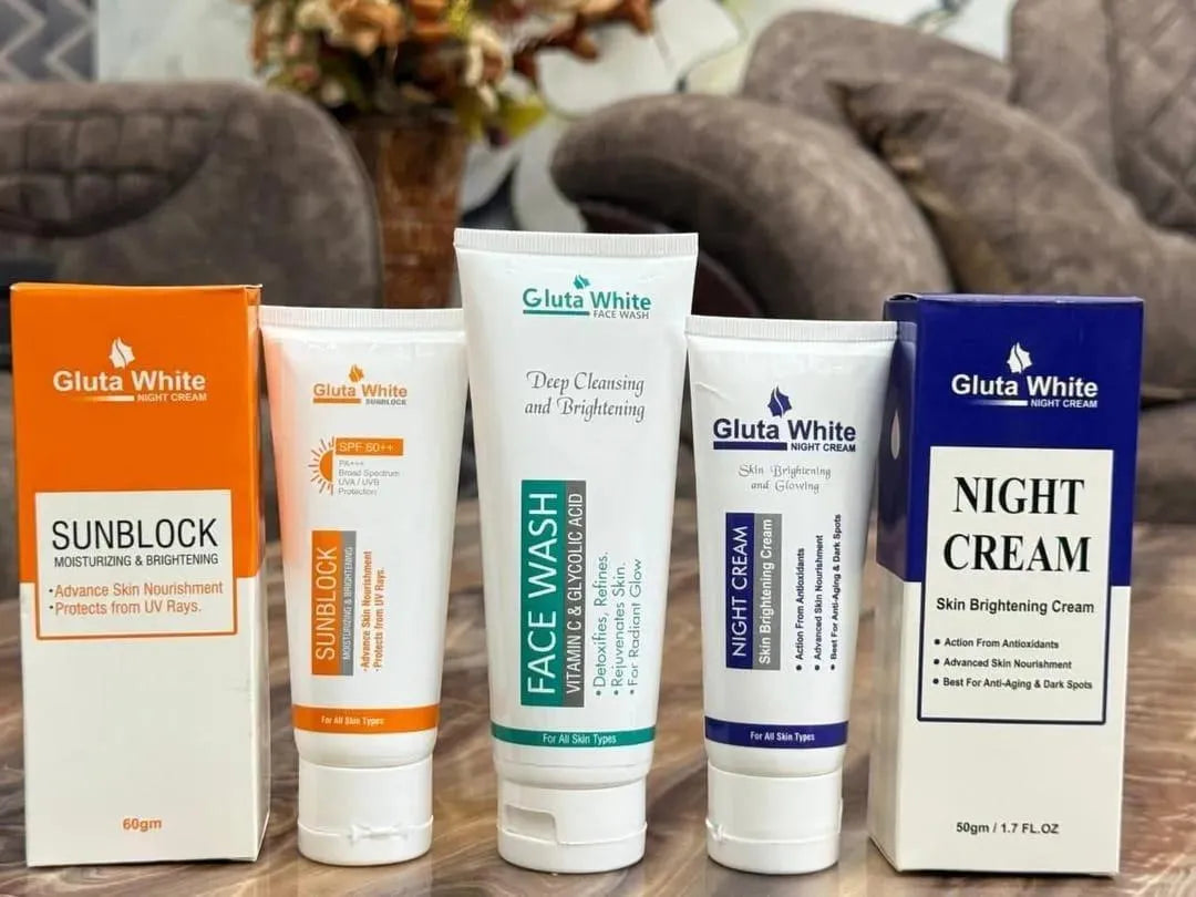 Ultimate Skincare Bundle: 3 in 1 Night Cream, Sunblock & Face Wash (3 Pcs)