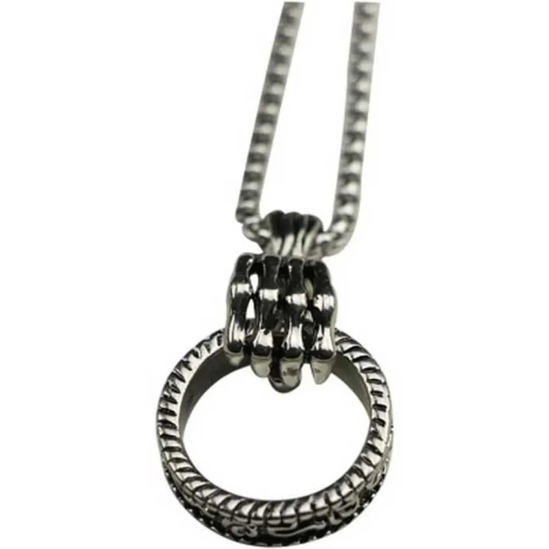 Ring Shaped Men's Necklace - 1 Pc Silver & Golden Unique Design