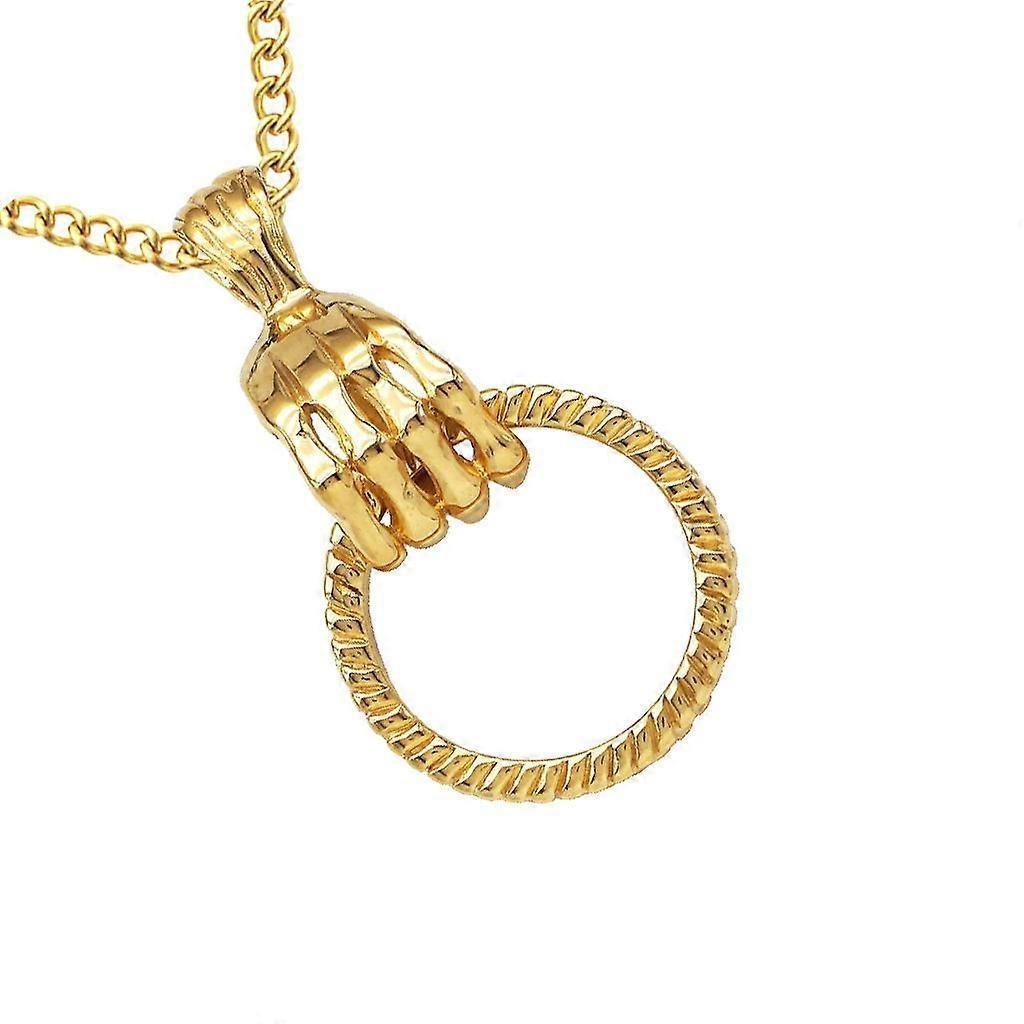 Ring Shaped Men's Necklace - 1 Pc Silver & Golden Unique Design