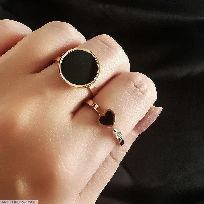 Antique Plated Artificial Stones Rings Set