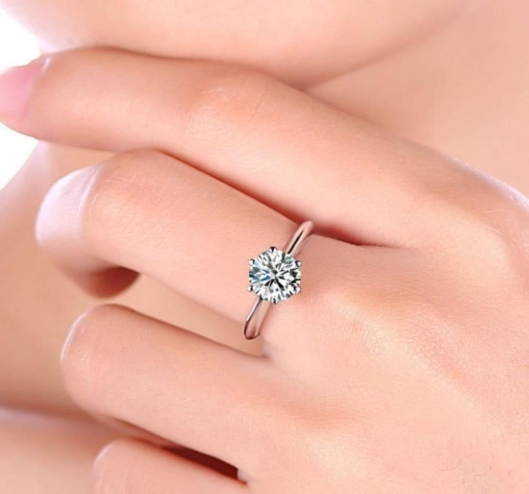Silver Plated Zircon Adjustable Ring