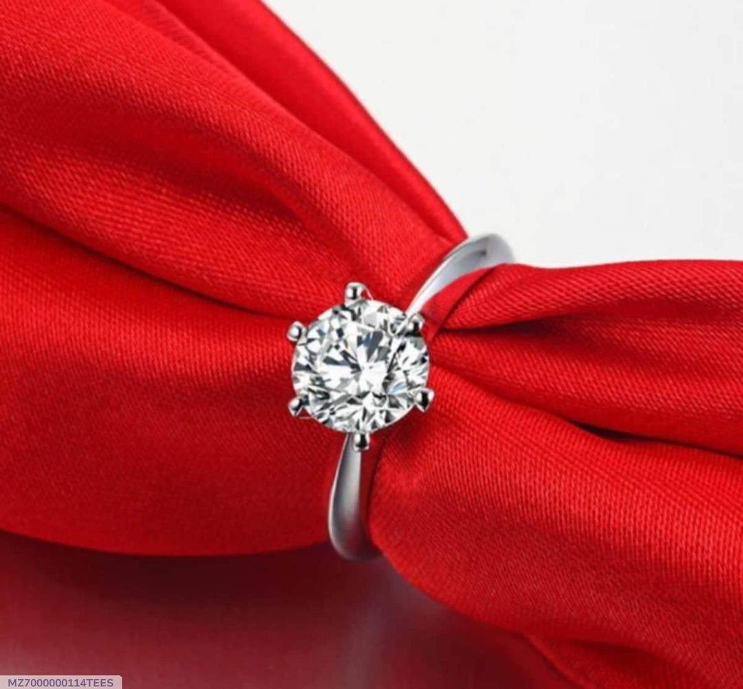 Silver Plated Zircon Adjustable Ring